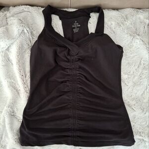 - Prana black Tankini Top Women's built in bra blue swim size.medium